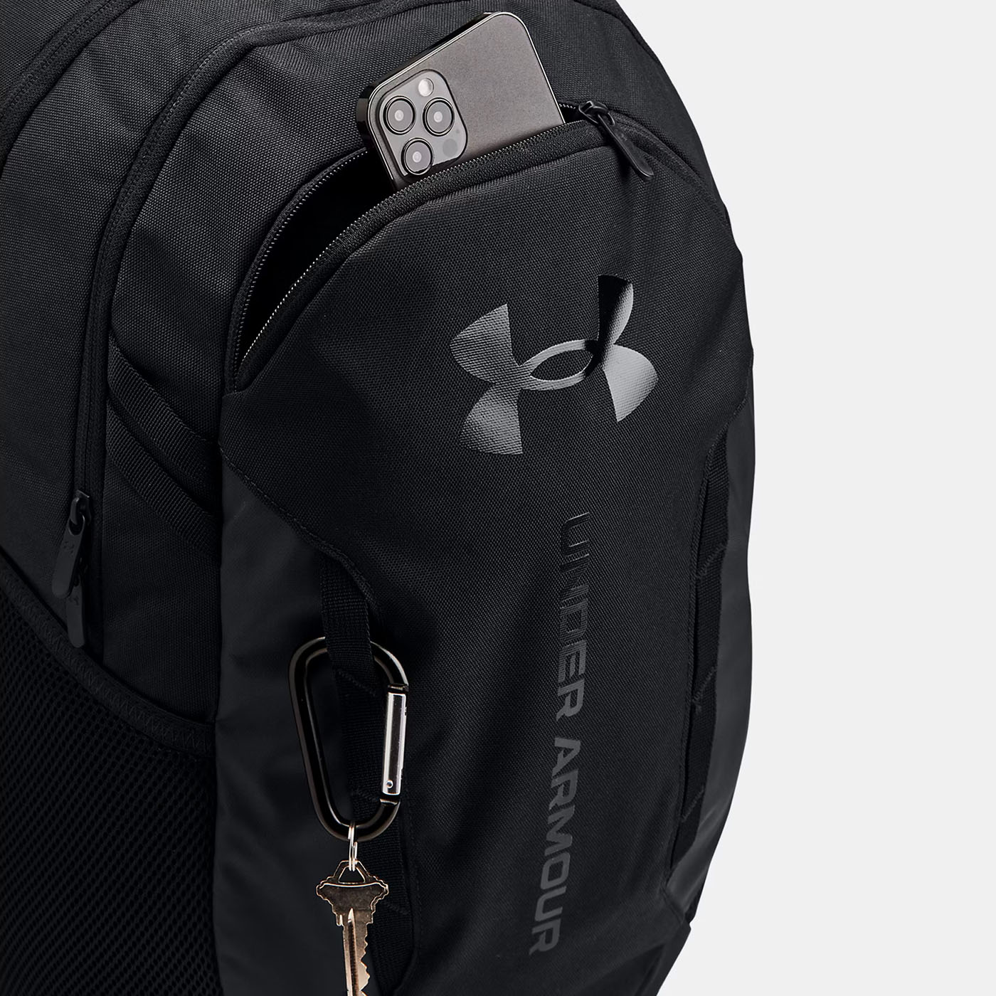 Sac à dos Under Armour 29L Hustle 6.0 Noir complet 1384672-003 Detail Poche avant