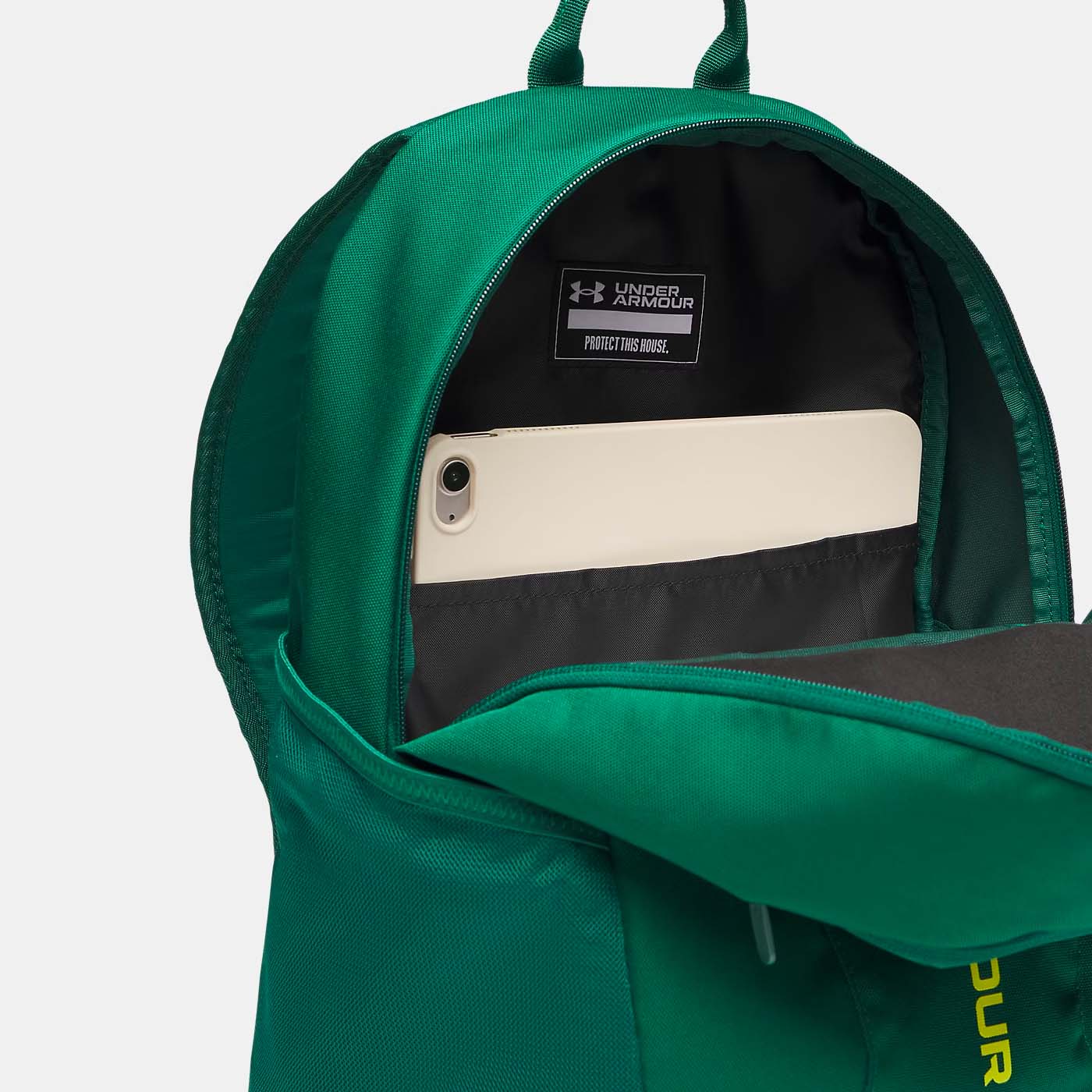 Sac à dos de sport UA Hustle Lite Vert 26,5L 6000399-312 Detail Interieur