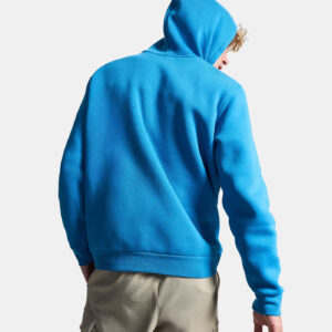Sweat à capuche UA Icon Fleece Bleu Hoodie pour Homme 1373880-430 Vue porté de dos