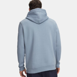 Sweat à capuche UA Icon Fleece Bleu ciel Hoodie pour Homme 1373880-448 Vue porté de dos
