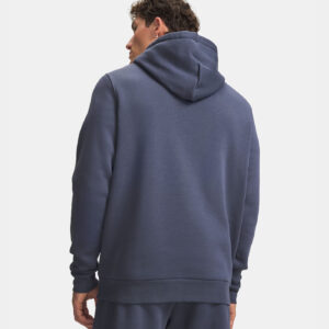 Sweat à capuche UA Icon Fleece Gris tempête Hoodie pour Homme 1373880-044 Vue porté de dos