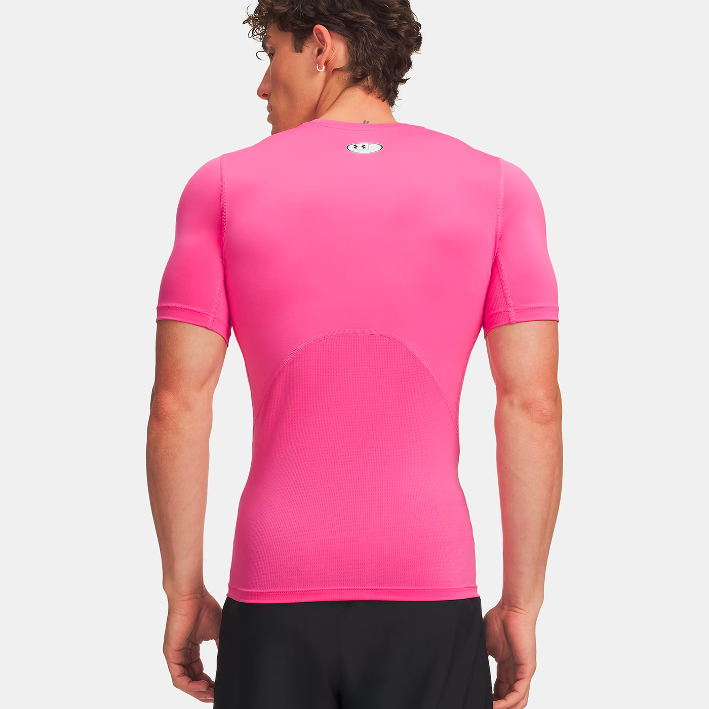 T-shirt Lycra Under Armour HeatGear® Rose flash pour homme 1361518-637 Vue porté de dos