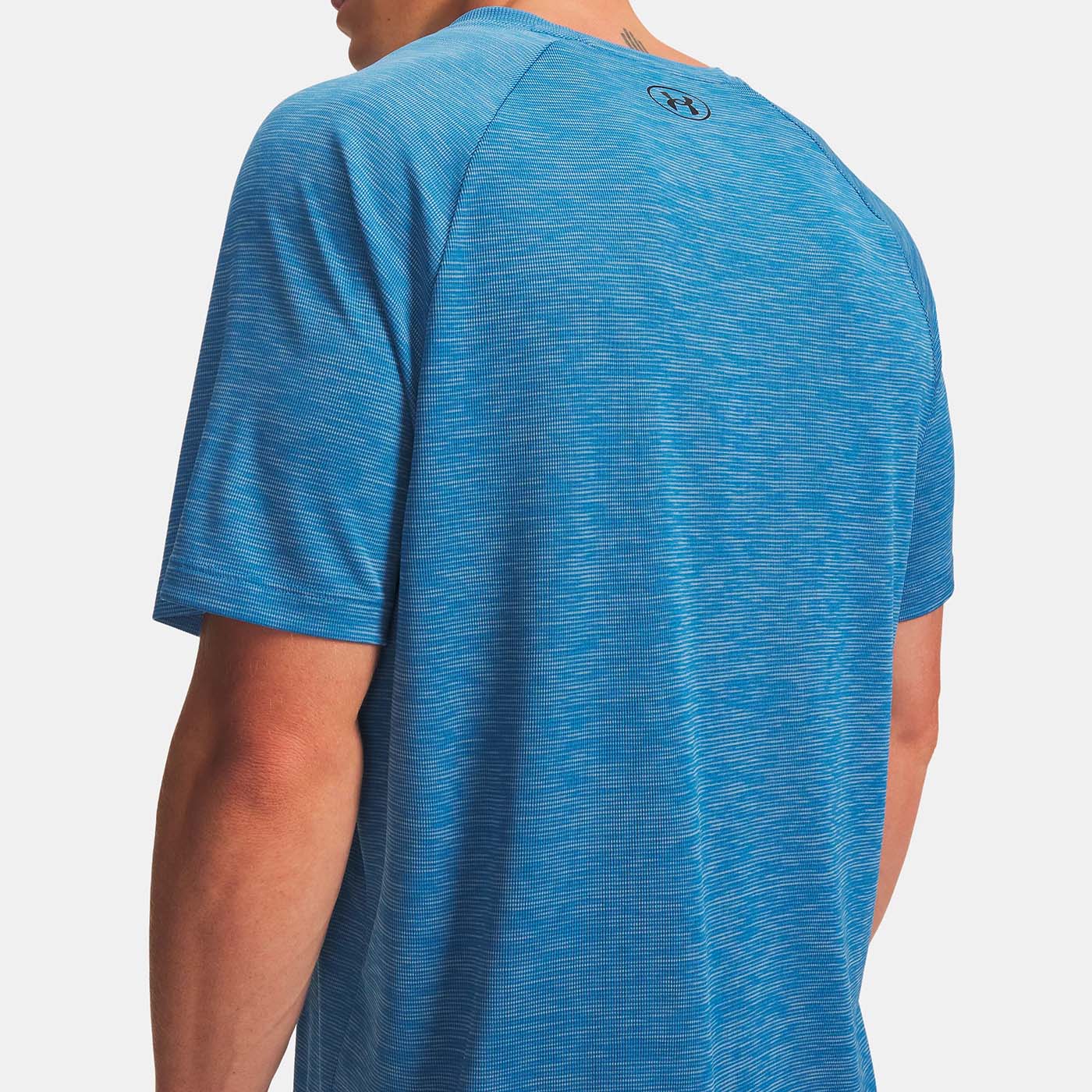 T-shirt UA Tech™ texturé pour homme Under Armour Bleu 1382796-430 Detail Dos Lateral