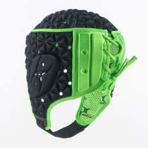 Casque de rugby Ignite Headguard Gilbert Adulte Noir et vert GIL24P008 Dos Lateral