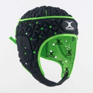 Casque de rugby Ignite Headguard Gilbert Adulte Noir et vert GIL24P008 Lateral Face
