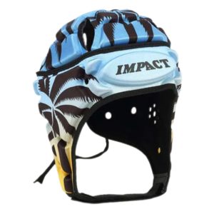 Casque de rugby Impact Rugby Fidji Bleu et jaune Face lateral 2