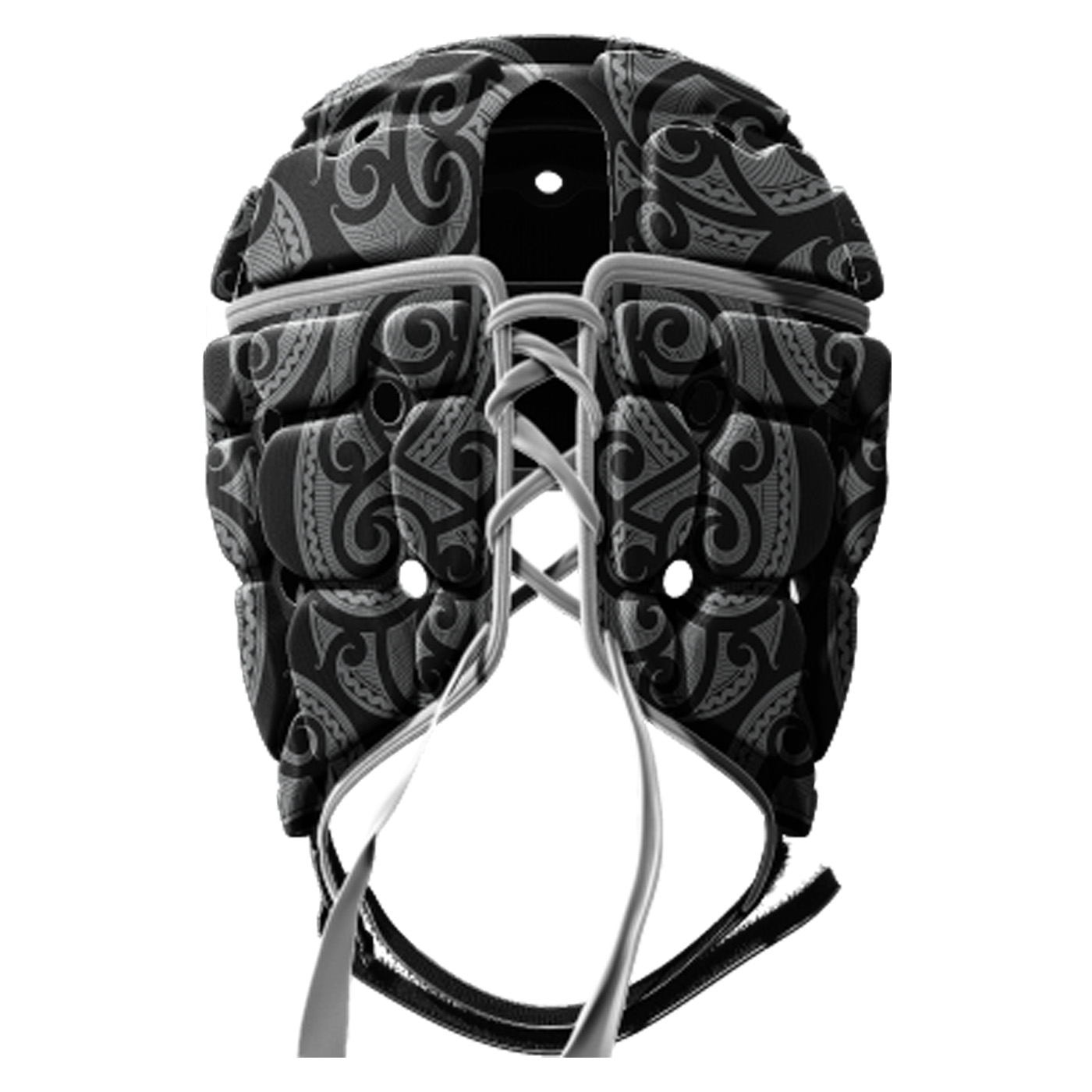 Casque de rugby Impact V2 Tribal Noir et gris Dos