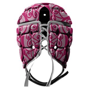 Casque de rugby Impact V2 Tribal Rose et blanc Dos