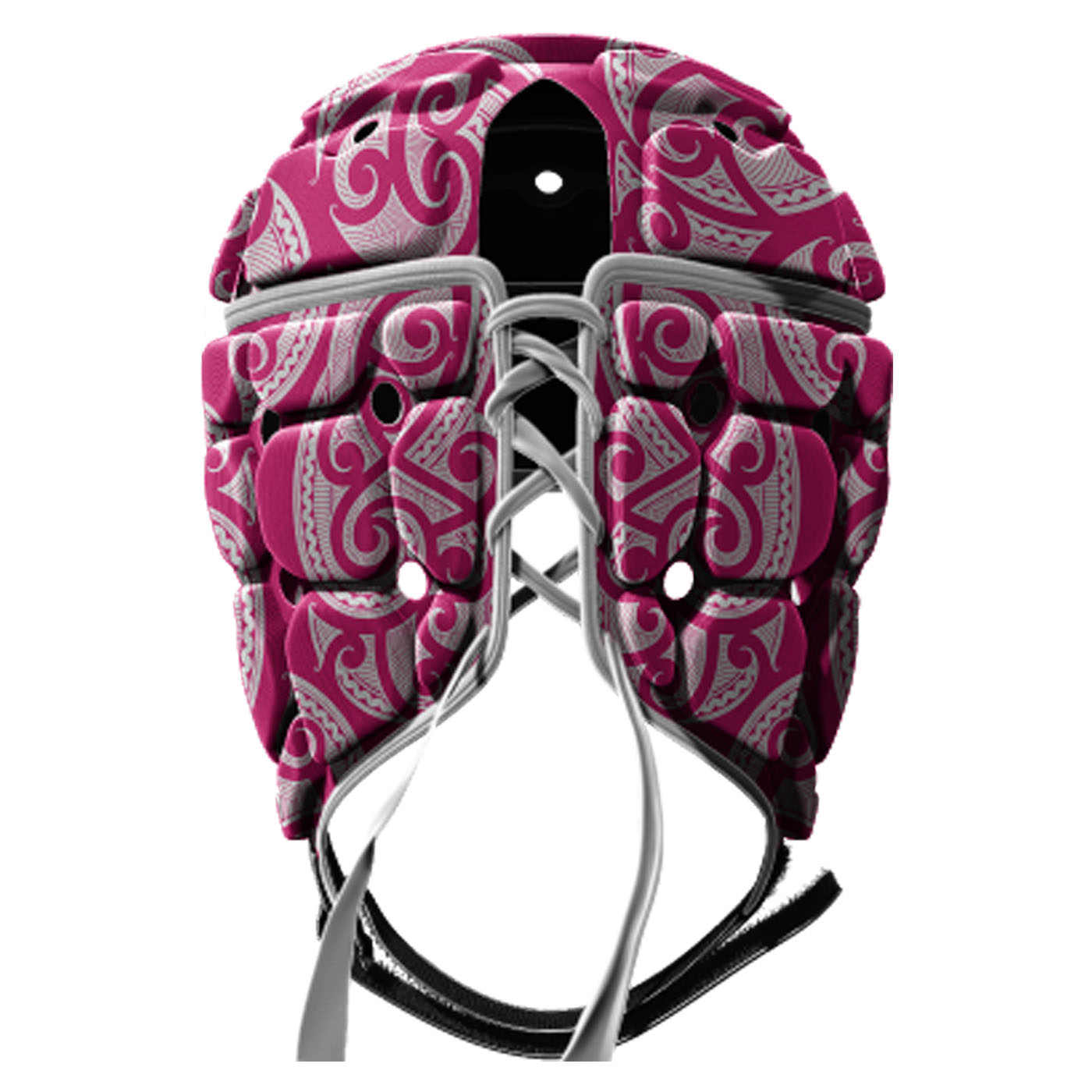 Casque de rugby Impact V2 Tribal Rose et blanc Dos