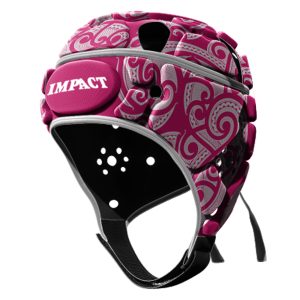 Casque de rugby Impact V2 Tribal Rose et blanc Face Lateral