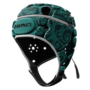 Casque de rugby Impact V2 Tribal Vert et noir Face Lateral