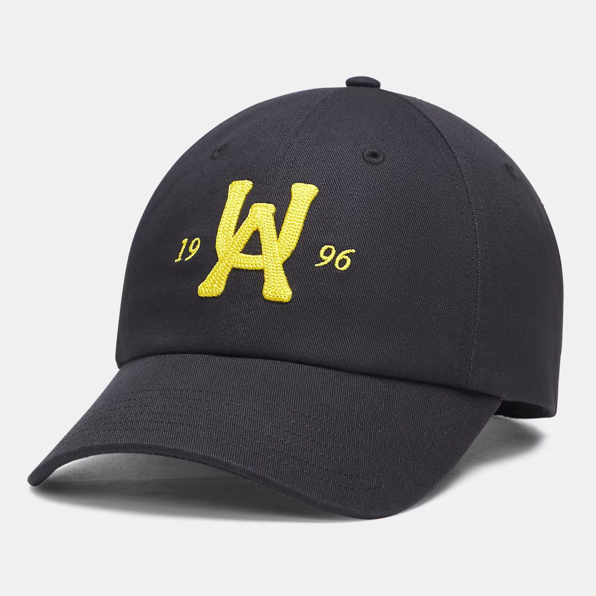 Casquette ajustable UA Essential Low Unisexe Noir et jaune 6013123-001 Face Lateral