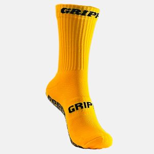 Chaussettes antidérapantes Multisport Grippz Jaune Face Lateral