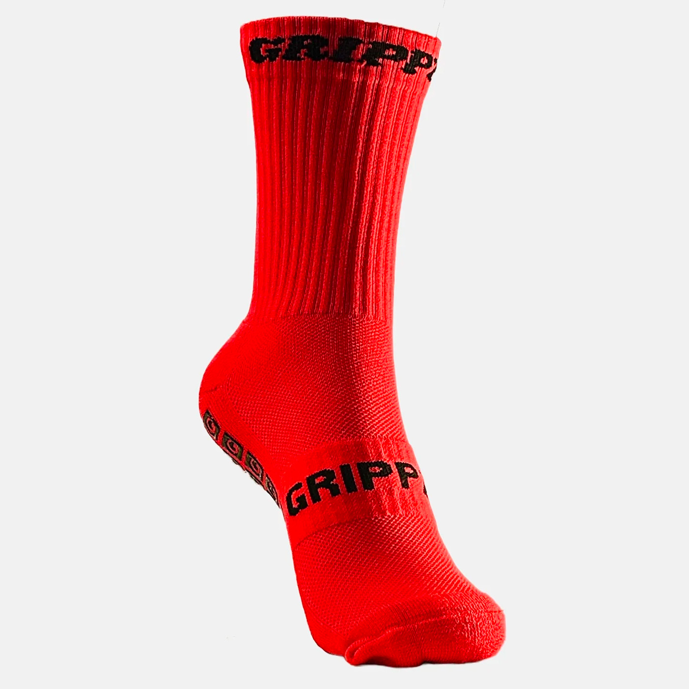 Chaussettes antidérapantes Multisport Grippz Rouge Face Lateral