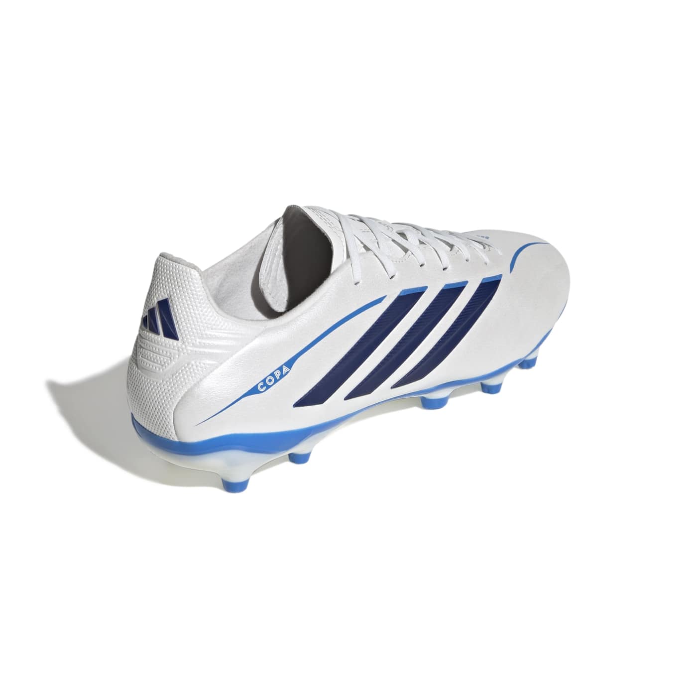 Crampons Adidas Copa Pure IV League FG Blanc et bleu KI0656 Back Lateral Top