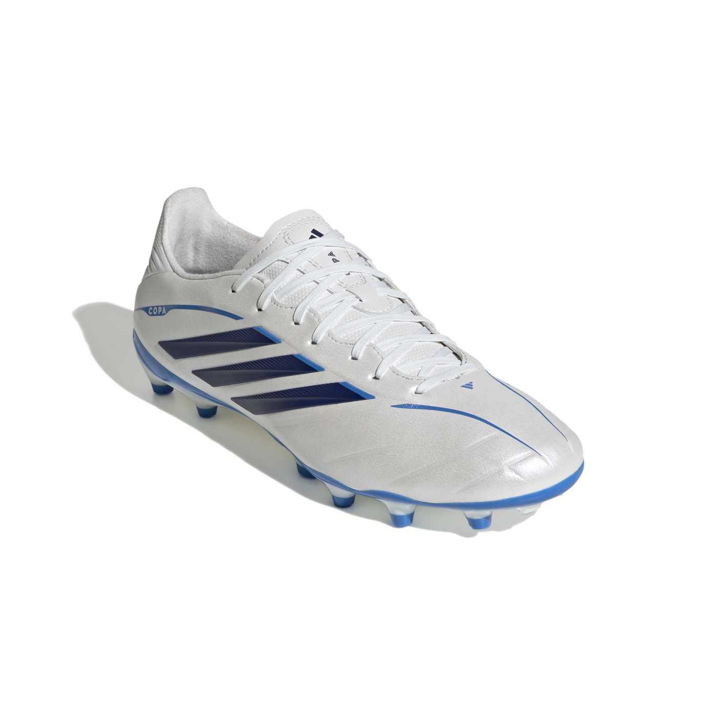 Crampons Adidas Copa Pure IV League FG Blanc et bleu KI0656 Front Top Lateral