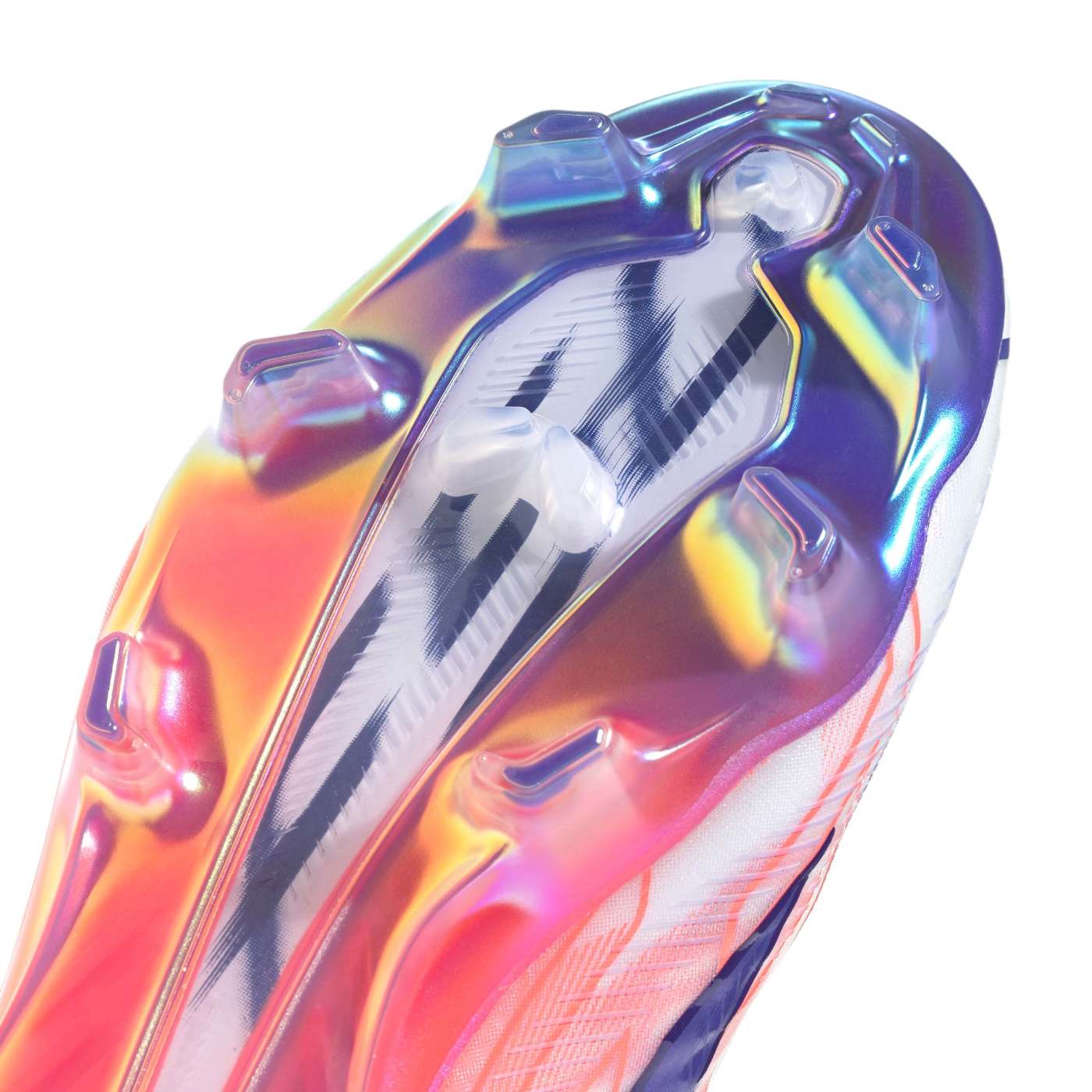 Crampons Adidas F50 Hyperfast Elite FG Blanc et rose KJ3432 Detail Bottom Front