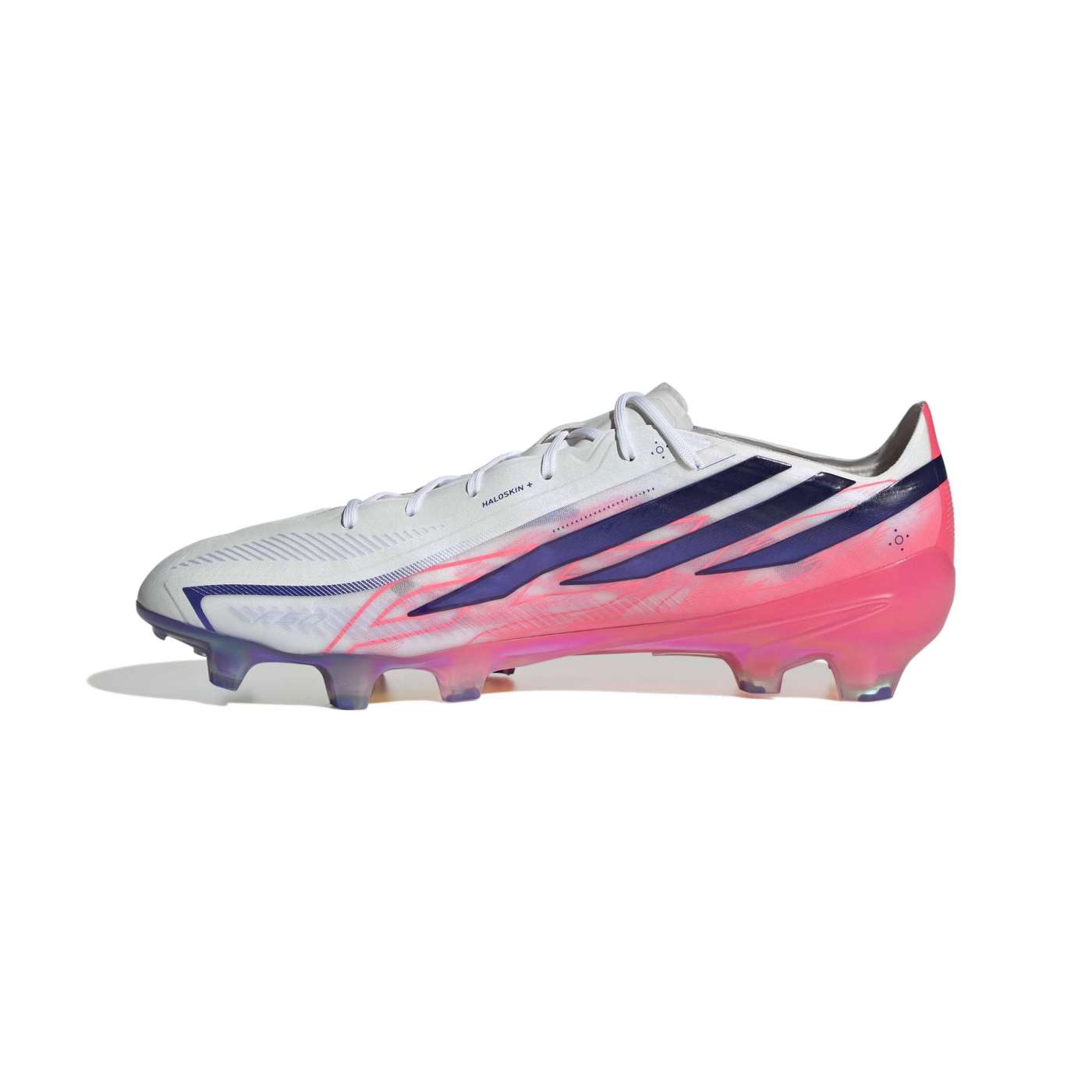 Crampons Adidas F50 Hyperfast Elite FG Blanc et rose KJ3432 Medial