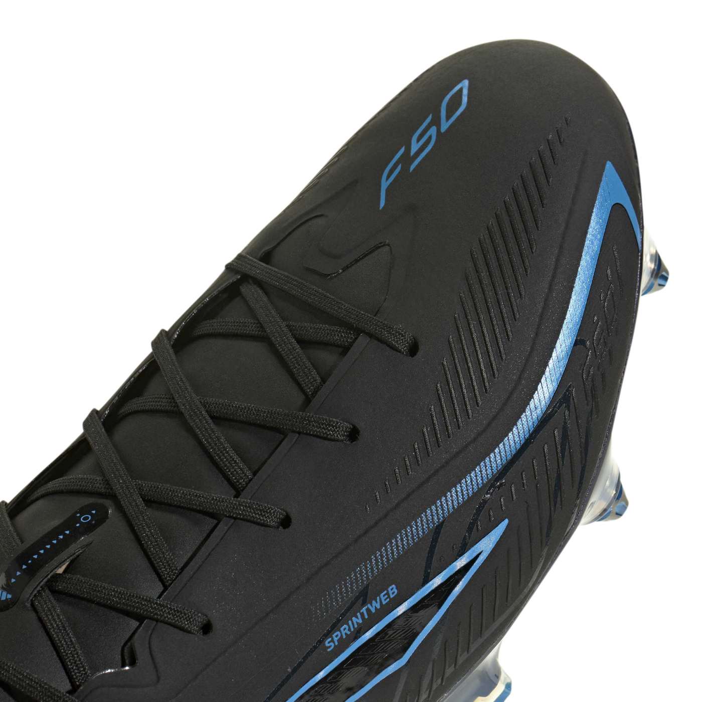 Crampons Adidas F50 Hyperfast Elite SGlite Noir IH9692 Detail Front Top Lateral