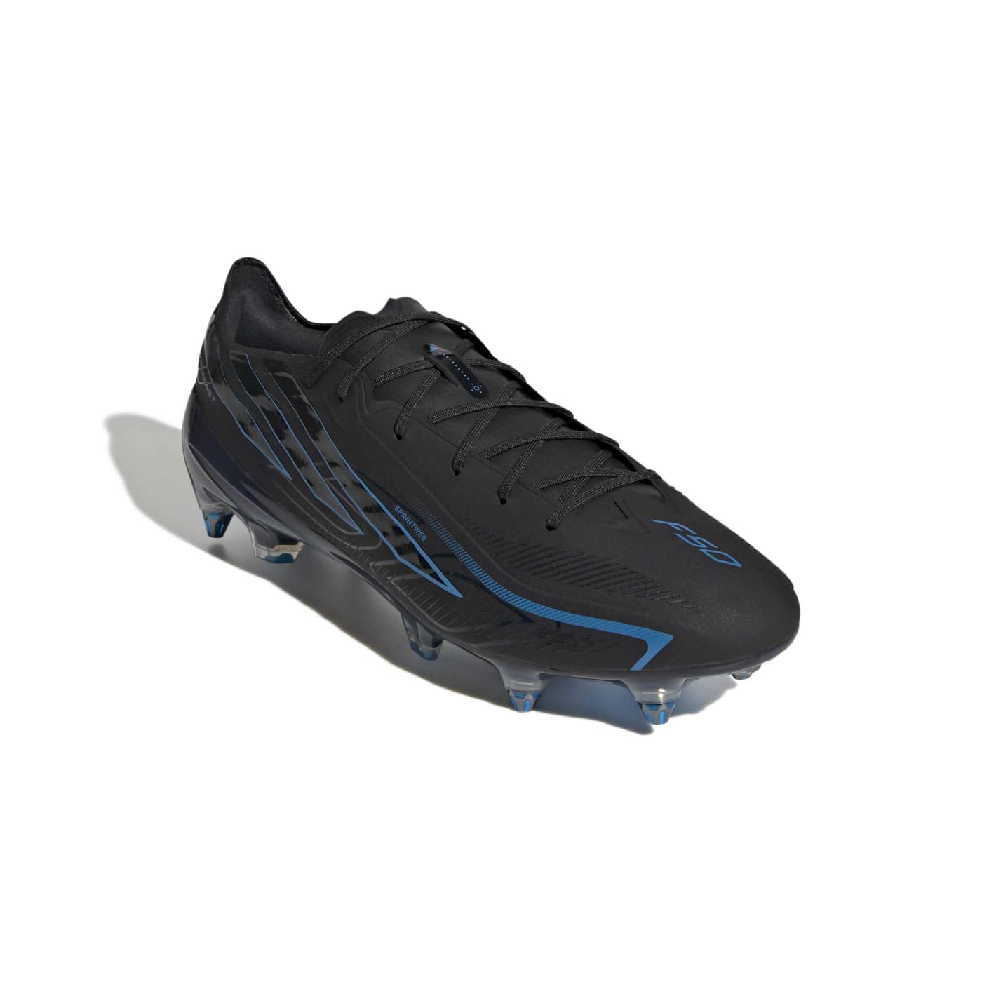 Crampons Adidas F50 Hyperfast Elite SGlite Noir IH9692 Front Top Lateral