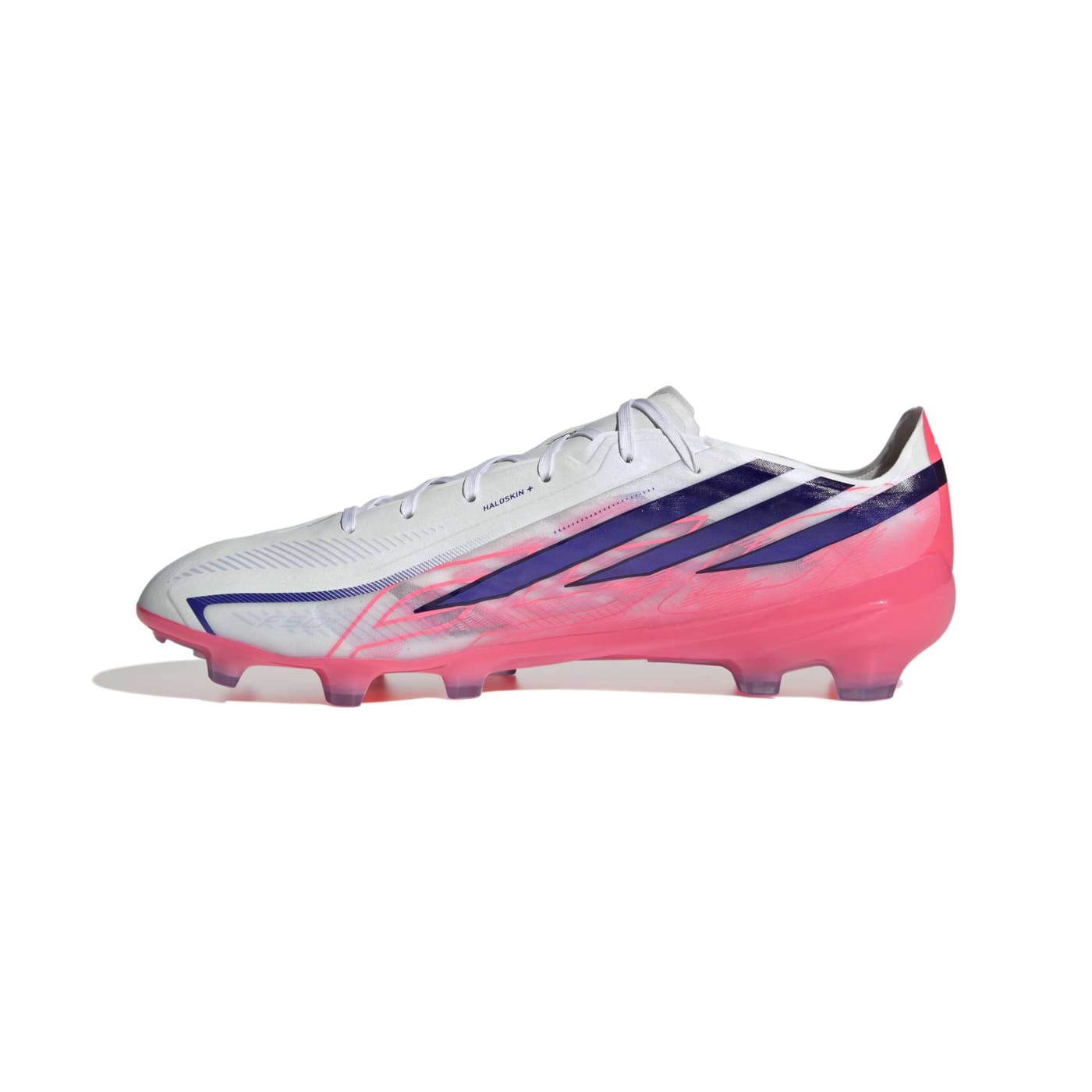 Crampons Adidas F50 Hyperfast Pro FG Blanc et rose KJ3438 Medial