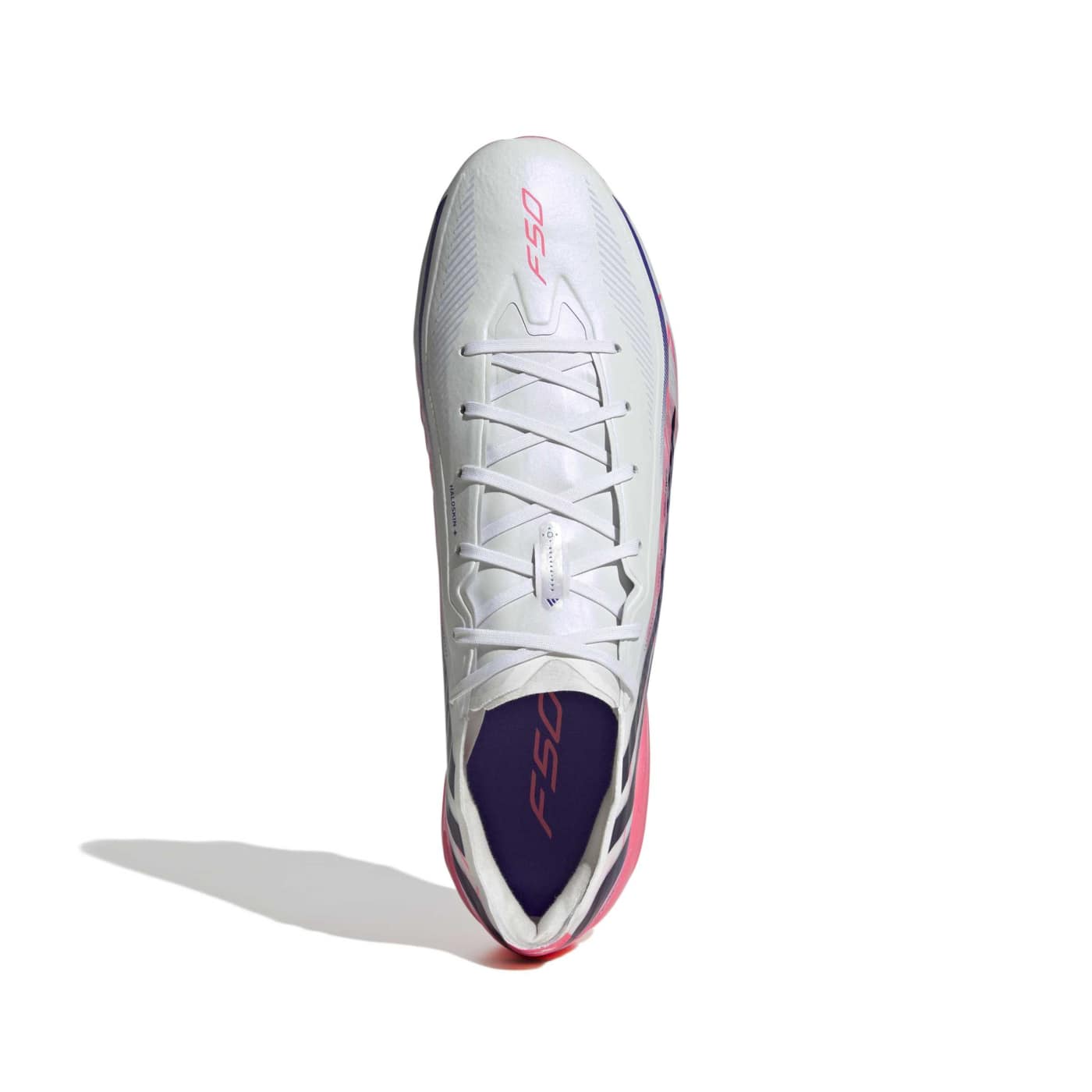 Crampons Adidas F50 Hyperfast Pro FG Blanc et rose KJ3438 Top