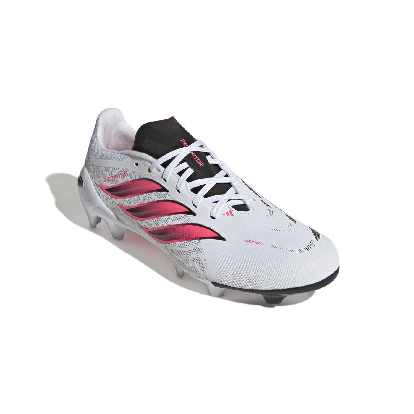 Crampons Adidas Predator League FG Blanc, noir et rose IH7154 Front Top Lateral