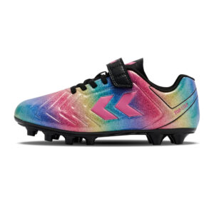 Crampons Hummel Top Star FG Junior Rose, bleu, vert et jaune 234857-3638 Lateral