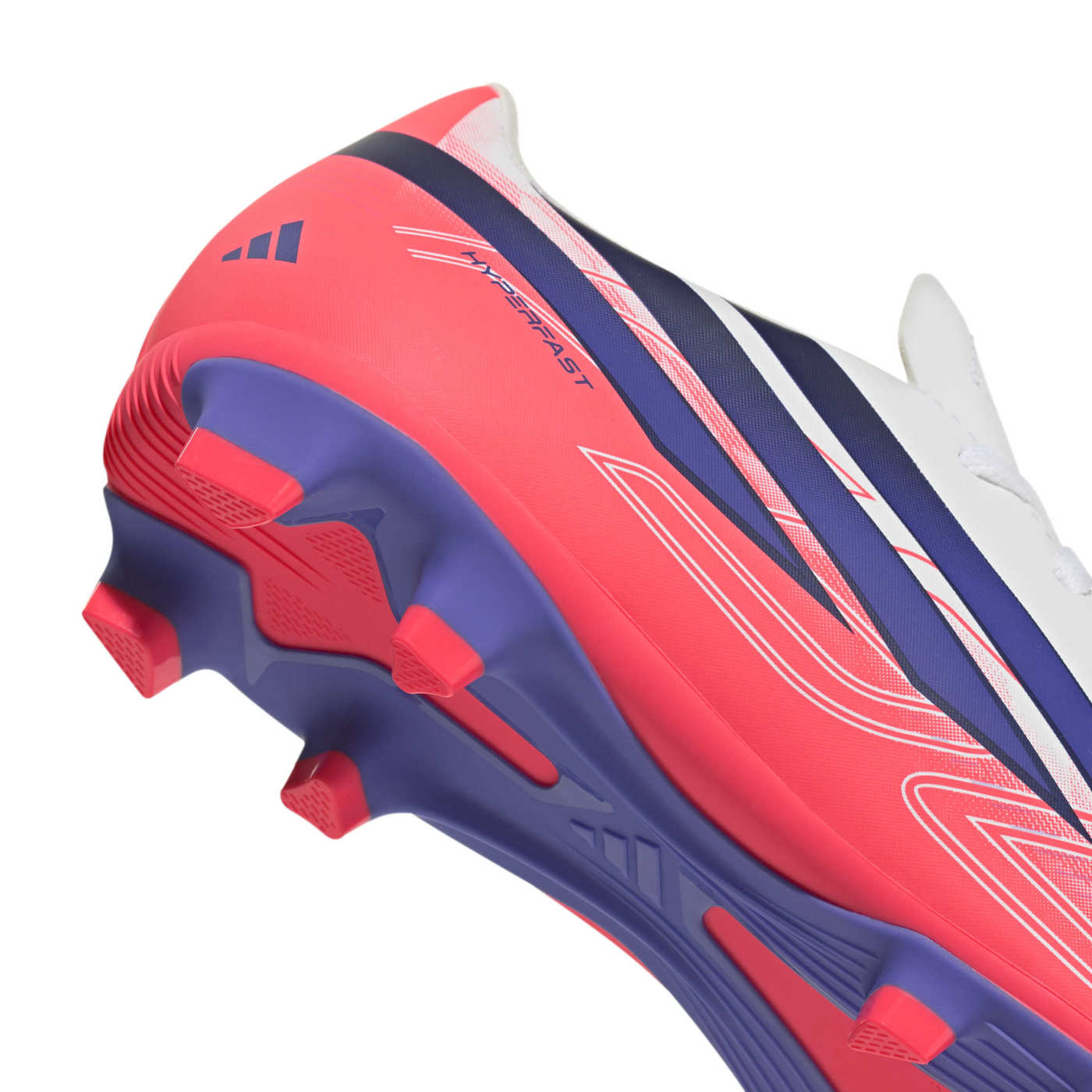 Crampons Junior Adidas F50 Hyperfast Club FG:MG Blanc et rose KK1308 Detail Back Bottom