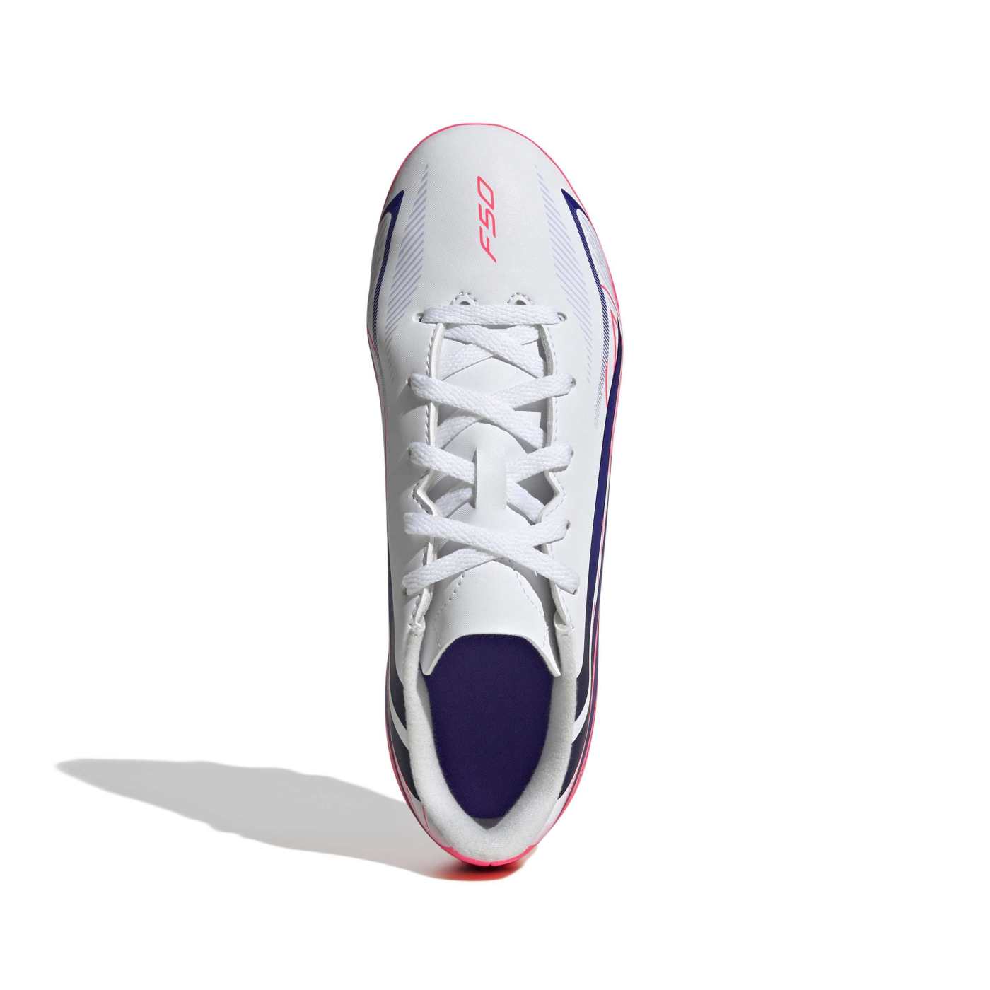 Crampons Junior Adidas F50 Hyperfast Club FG:MG Blanc et rose KK1308 Top