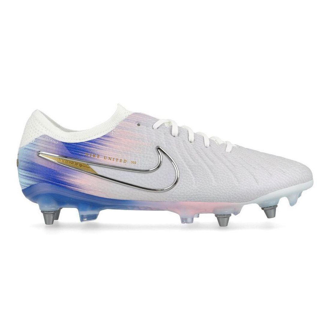 Crampons Nike Legend 10 Elite SG-Pro Player Edition United Gris et bleu IO4462-001 Lateral