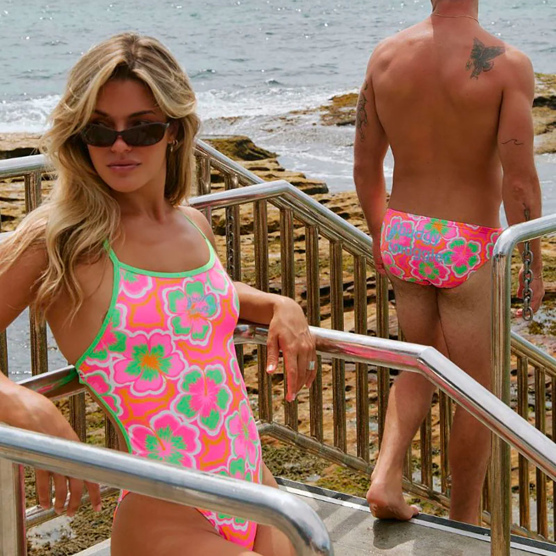 Maillot de bain Budgy Smuggler Trippin Hibiscus Couple