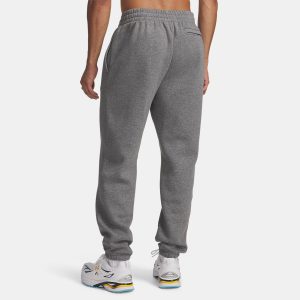 Pantalon de Jogging UA Icon Fleece Gris Joggers pour homme 1373882-012 Vue porté de dos