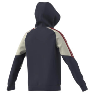 Sweat à capuche FFR Adidas France Rugby Hoodie pour Enfant Bleu marine ombre KX0536 Vue Dos Lateral