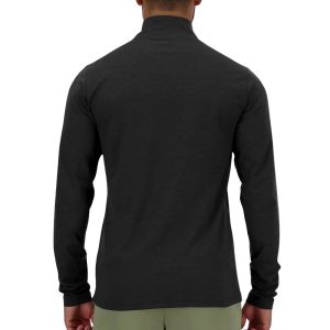 Sweat-shirt ¼ Zip New Balance Space Dye Noir pour homme MT41915 Vue porté de dos