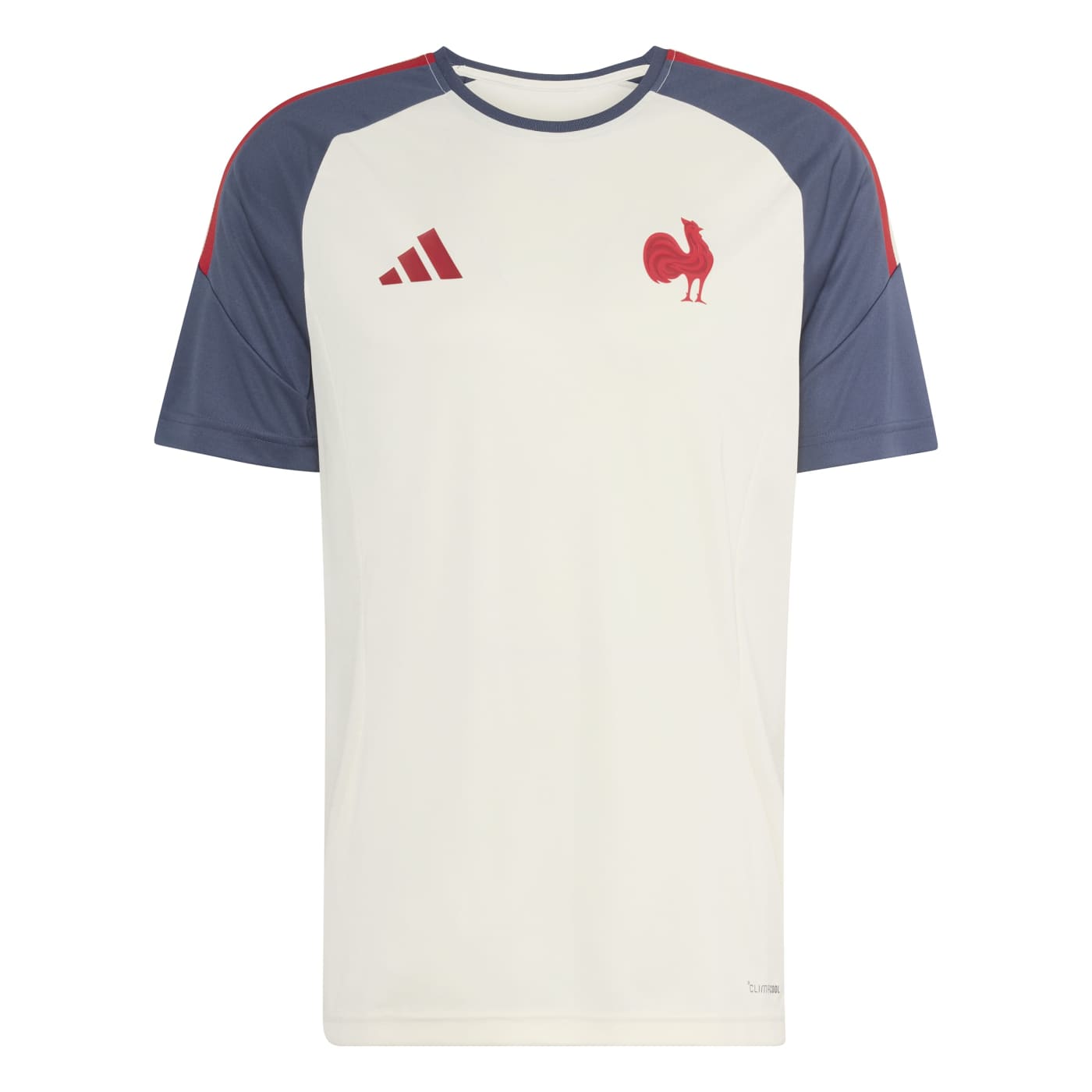 T-shirt Adidas Performance France Rugby Beige et bleu ombre KF8876 Face