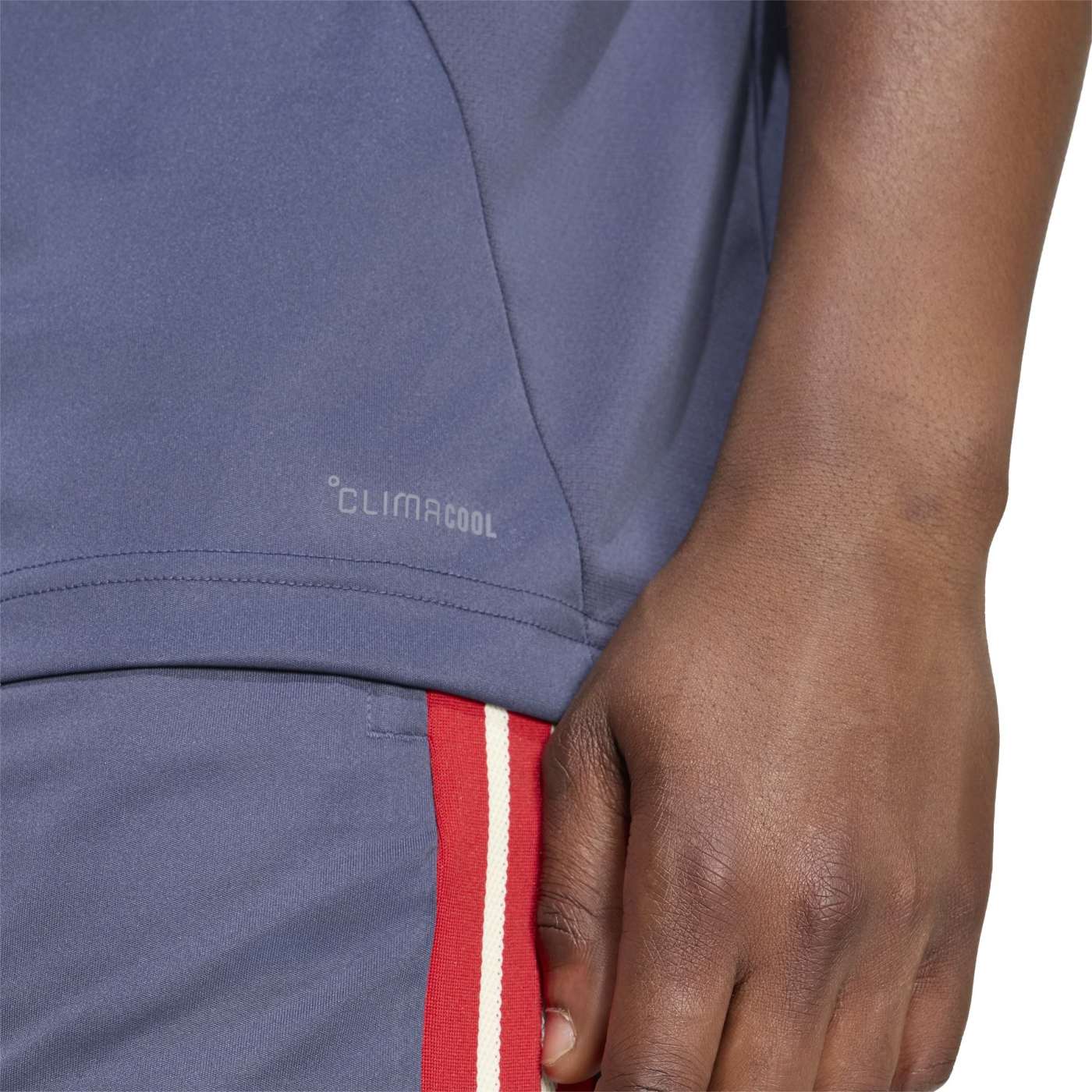 T-shirt Adidas Performance France Rugby Bleu ombre et beige KF8875 Detail Face bas lateral