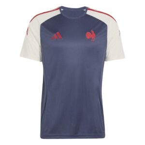 T-shirt Adidas Performance France Rugby Bleu ombre et beige KF8875 Face
