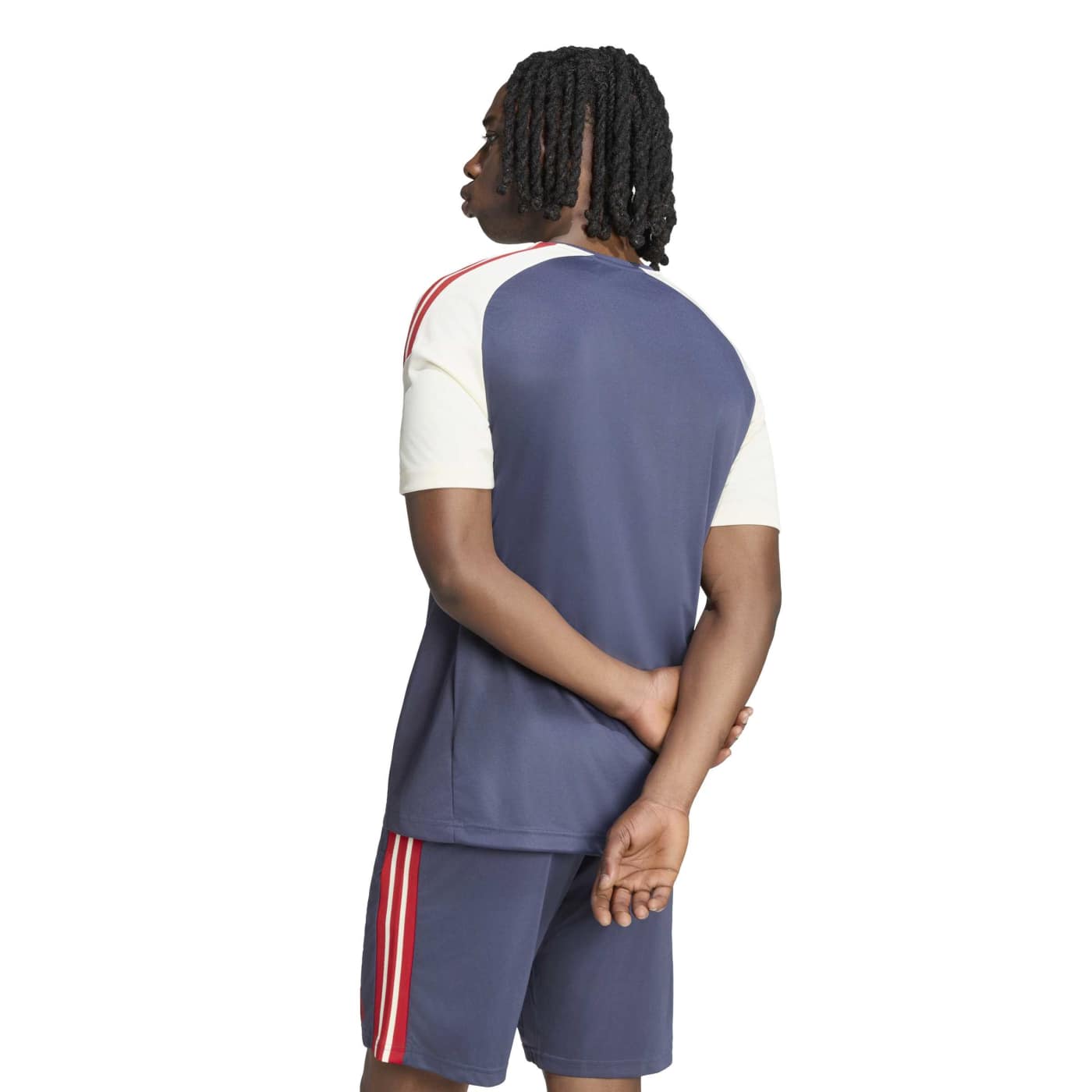 T-shirt Adidas Performance France Rugby Bleu ombre et beige KF8875 Vue porté de dos
