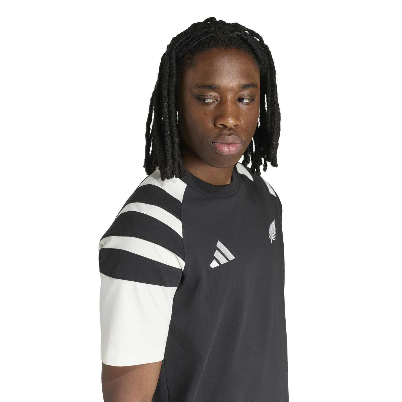T-shirt Nouvelle-Zélande Rugby Leisurewear Adidas All Blacks KQ8178 Detail Face Lateral 2
