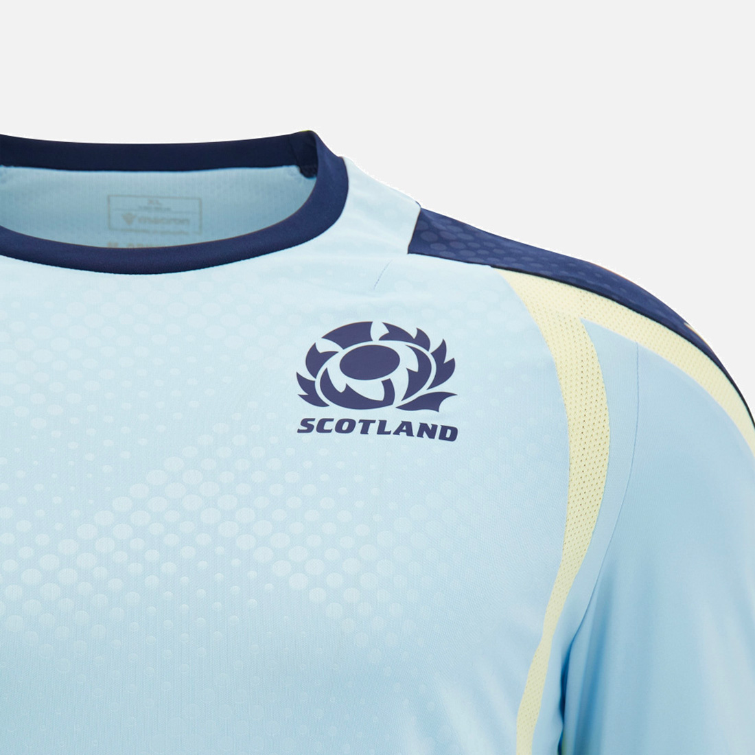 T-shirt d'entrainement Écosse Rugby 2026:27 Bleu ciel 60015069 Detail Face Logo Scotland