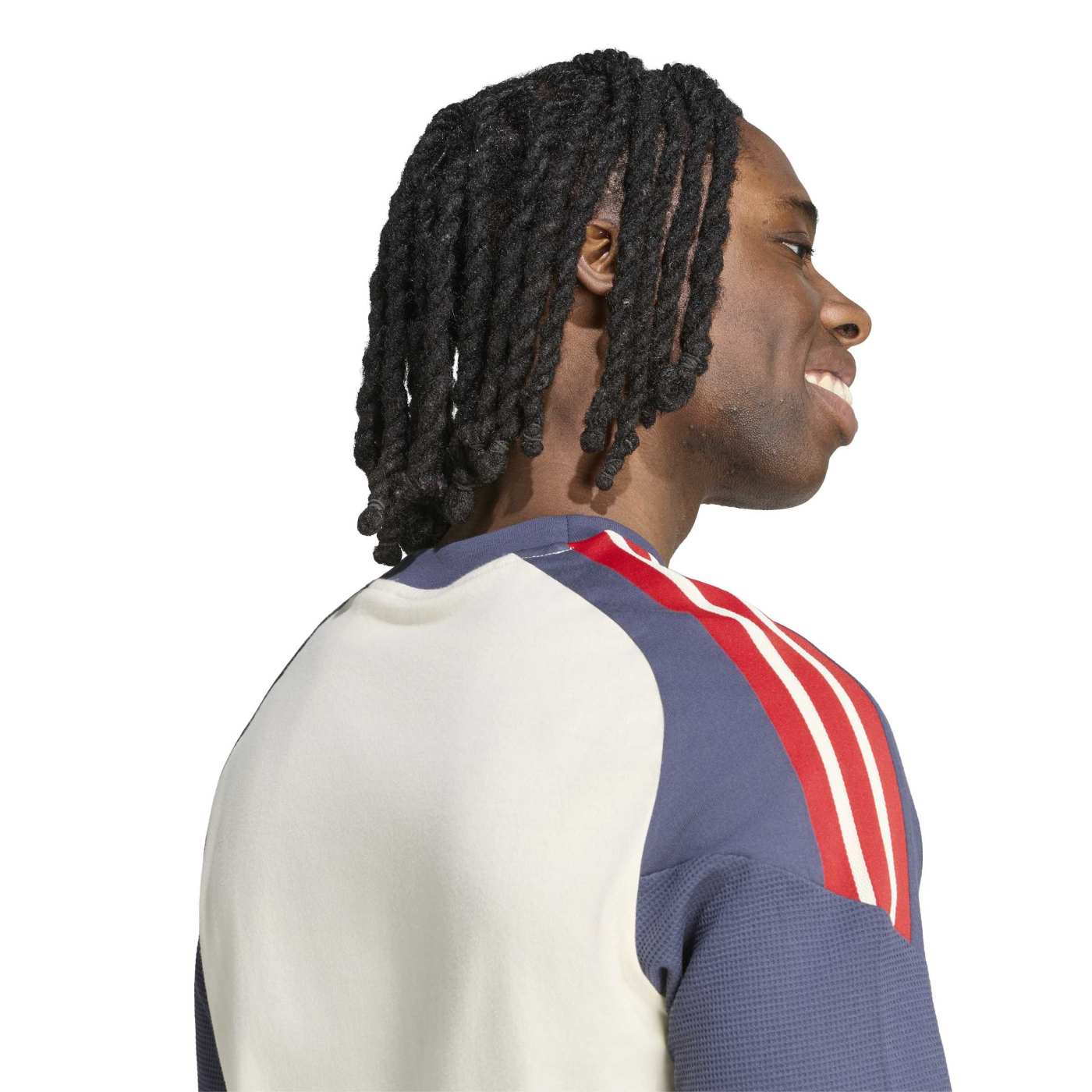 T-shirt en coton Équipe de France Rugby Beige et bleu ombre KF8904 Detail Dos haut