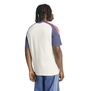 T-shirt en coton Équipe de France Rugby Beige et bleu ombre KF8904 Vue porté de dos