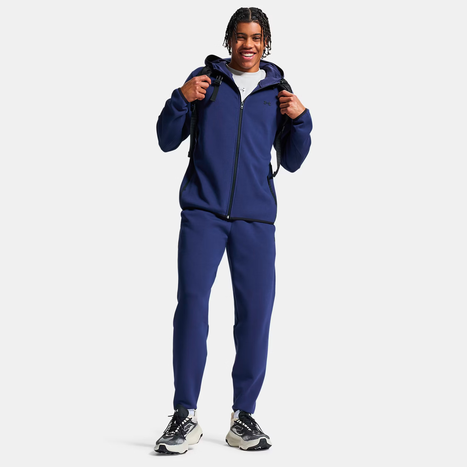 Veste zippée UA Unstoppable Fleece Bleu marine nuit 6013431-410 Walking