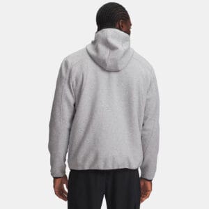 Veste zippée UA Unstoppable Fleece Gris chiné 6013431-011 Vue porté de dos