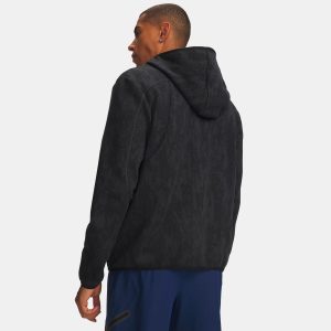 Veste zippée UA Unstoppable Fleece Noir 6013431-009 Vue porté de dos