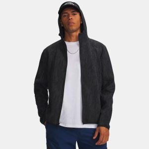 Veste zippée UA Unstoppable Fleece Noir 6013431-009 Vue porté de face