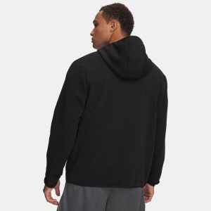 Veste zippée Under Armour UA Unstoppable Fleece Homme Ultimate Black / Black Vue porté de dos