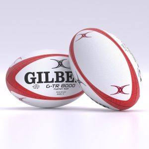 Ballon de rugby Gilbert G-TR8000 Rouge Taille 4 Face et Dos