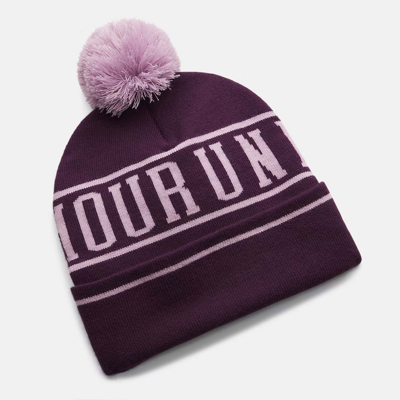 Bonnet à pompon UA Halftime Pom Violet 1386634-526 Dos